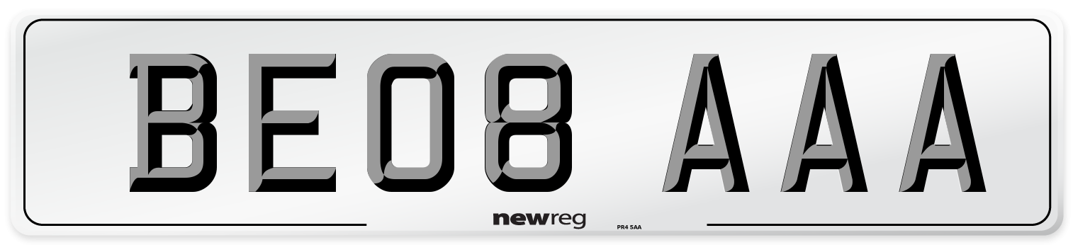 BE08 AAA Number Plate from New Reg